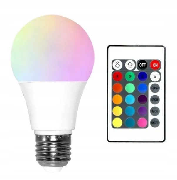 Żarówka Led Rgb Kolorowa 16 E27 3W + Pilot