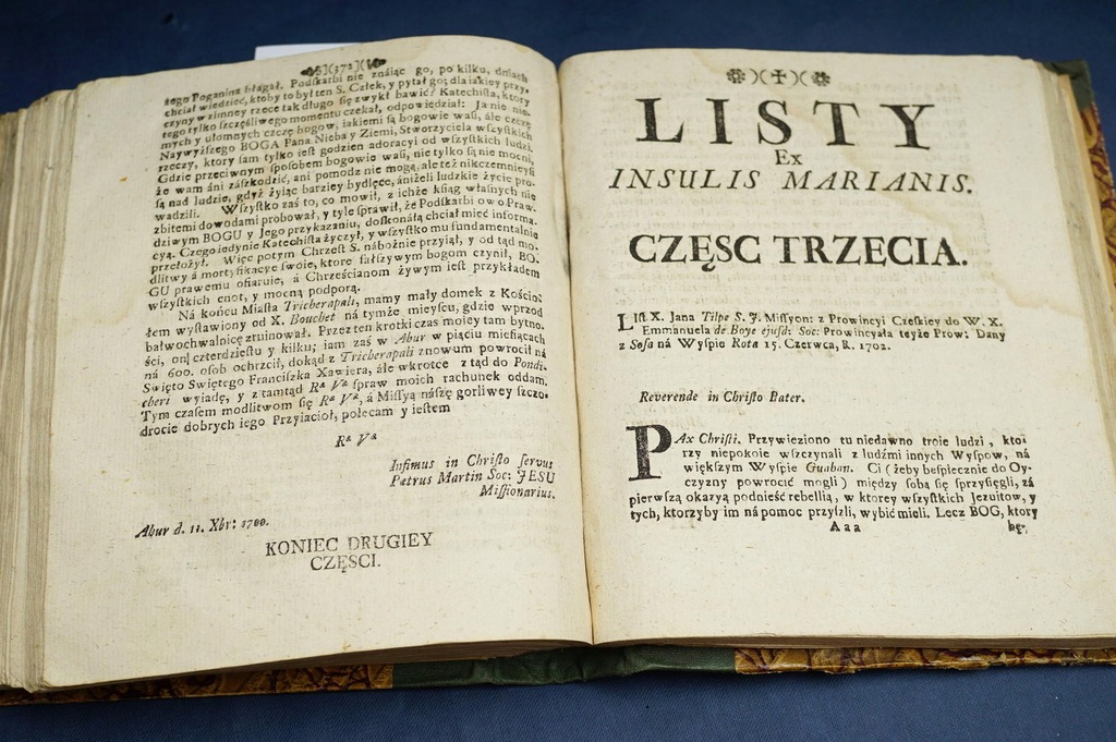 LISTY RÓŻNE… Z AZYI, AFRYKI Y AMERYKI… 1756