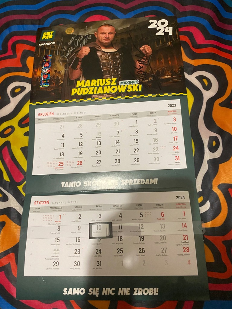 MARIUSZ PUDZIANOWSKI kalendarz 2024 z autografem PUDZIANOWSKIEGO i OWSIAKA!