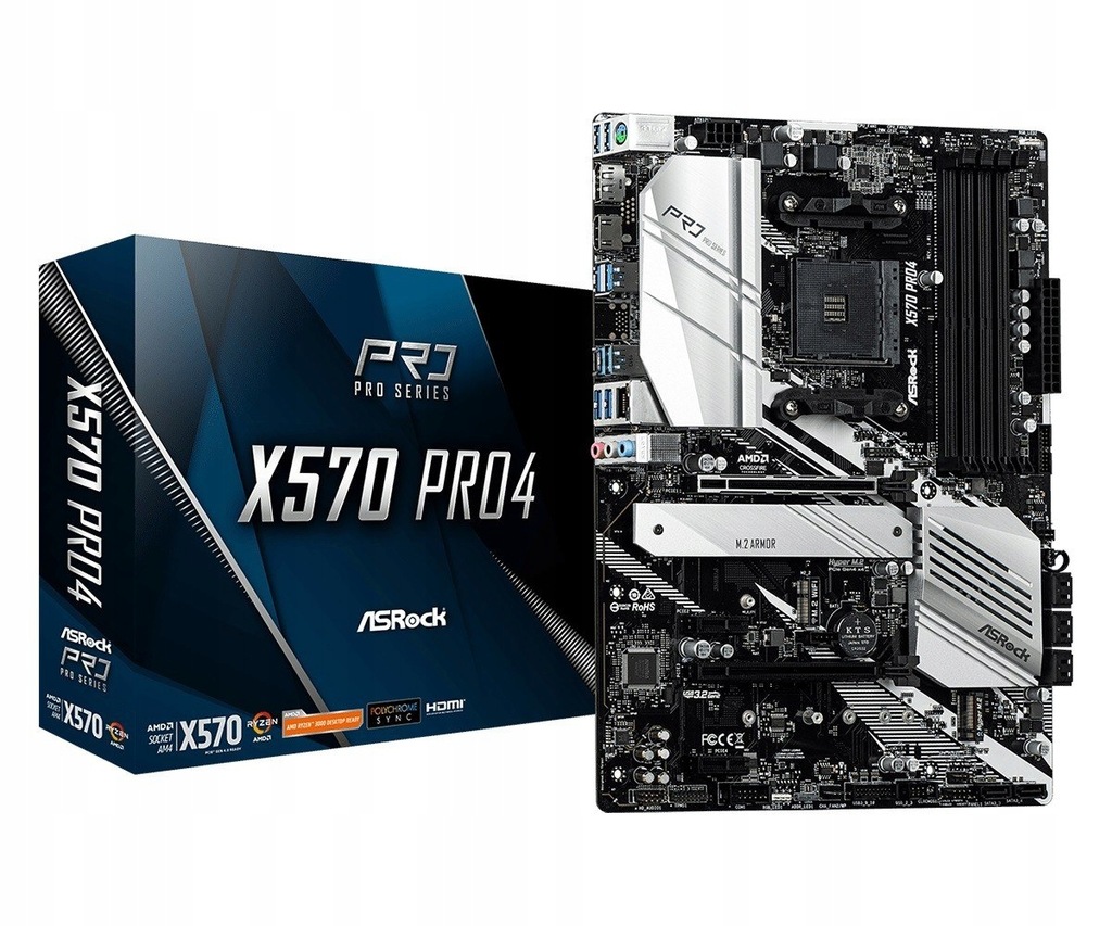 Płyta główna X570 Pro4 AM4 4DDR4 HDMI/DP/USB M.2 A