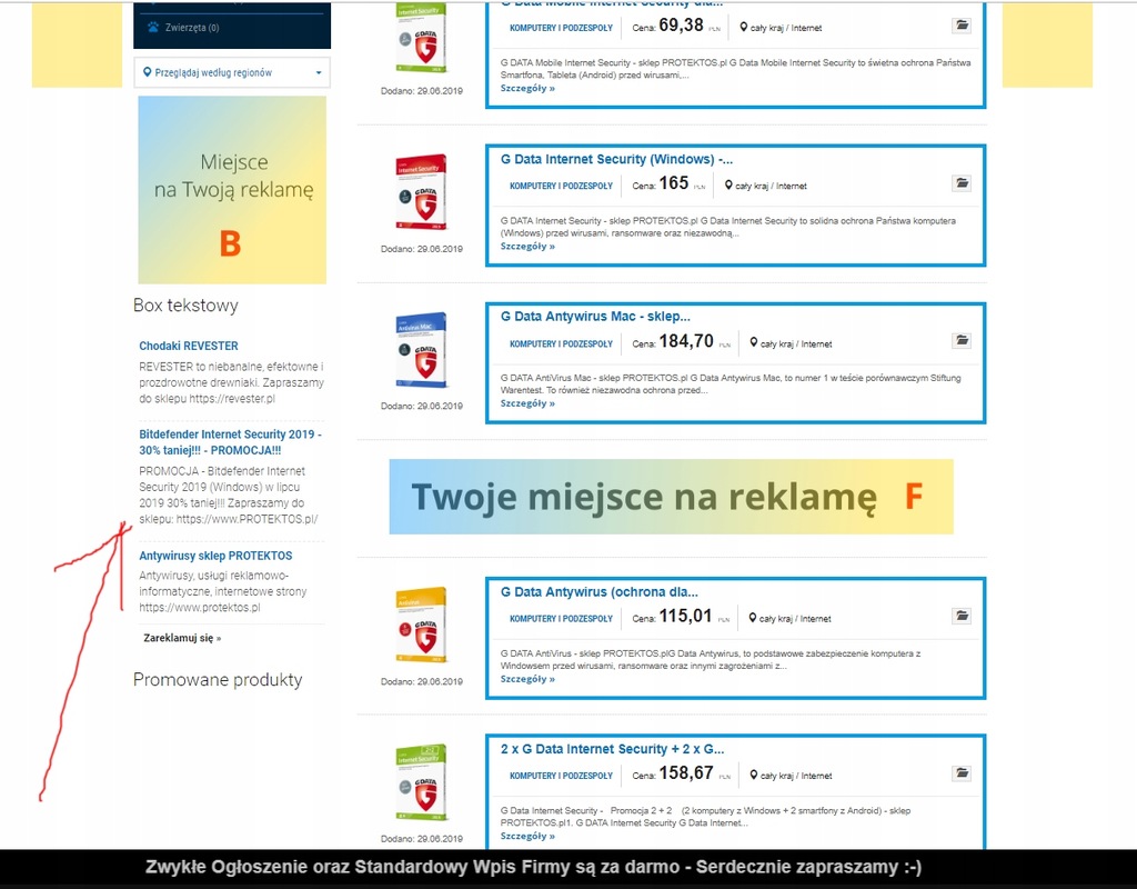 Baner reklama LINK portal ogłoszeniowy Agitka.pl
