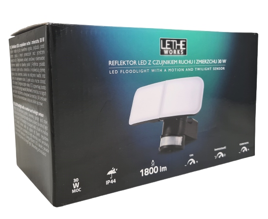 Reflektor Led z czujnikiem ruchu i zmierzchu Lethe