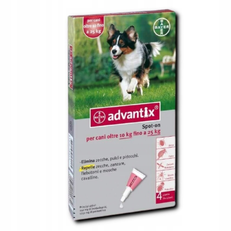 ADVANTIX SPOT-ON dla psów o wadze 10-25 kg(250 MG