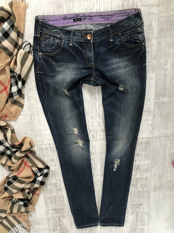 RIVER ISLAND__ SLIM jeans PRZECIERANE spodnie__ 38