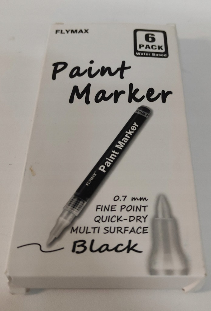 Markery akryl, czarny, 6 jednostek, 0,7 mm, akryl,