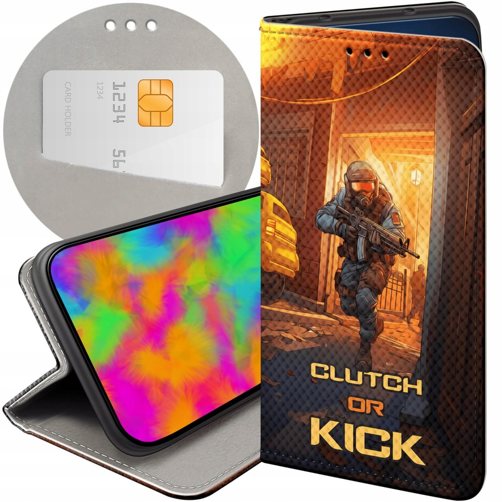 ETUI Z KLAPKĄ DO SAMSUNG GALAXY A42 5G WZORY CS GO COUNTER-STRIKE FUTERAŁ