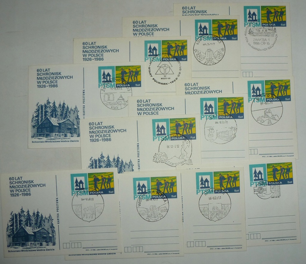Kartka pocztowa Cp931 60 LAT SCHRONISK MŁODZIEŻOWYCH W POLSCE 1926-1986