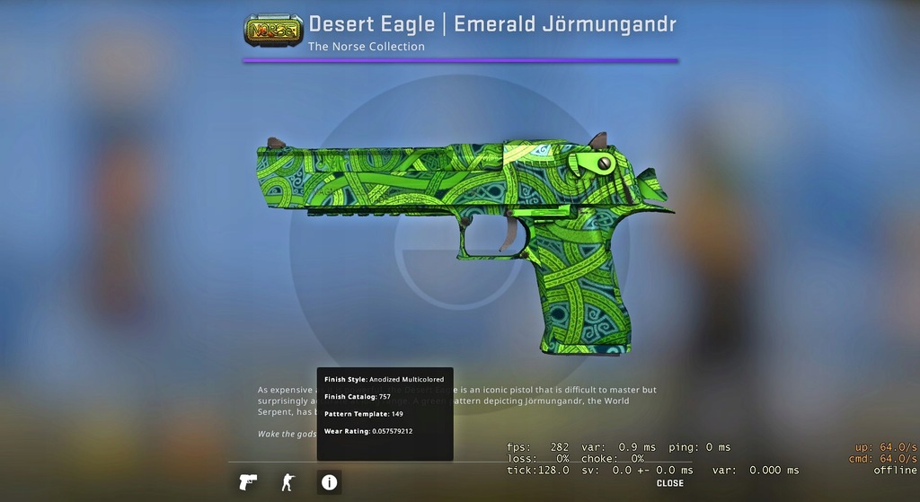 Desert Eagle Emerald Jörmungandr CSGO SKIN 9292038965 oficjalne