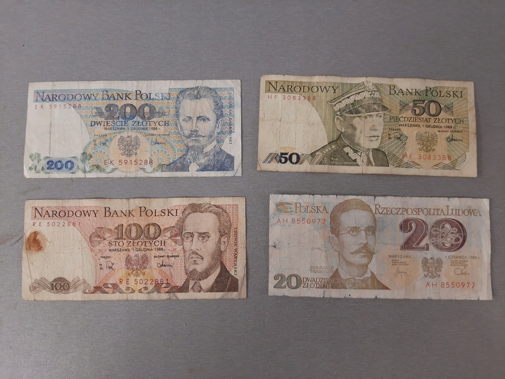 Stary banknot PRL pieniądze papierowe zestaw komun