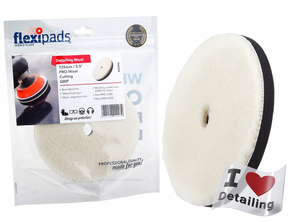 FLEXIPADS 135mm PRO-Wool PW550 Futro Polerskie