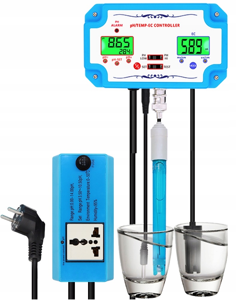 Miernik regulator PH Temperatury EC do akwarium