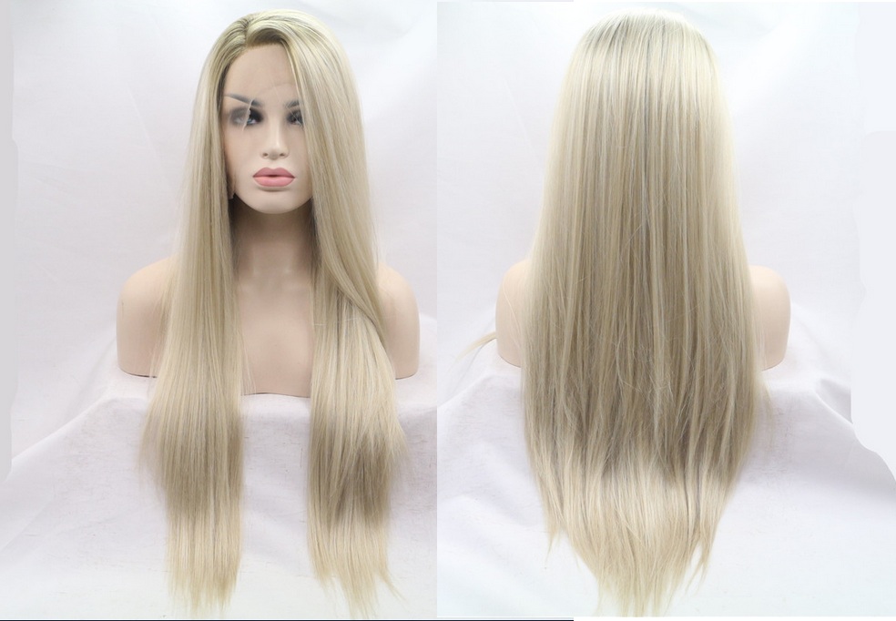 PERUKA BLOND DŁUGIE WŁOSY JAK PRAWDZIWE 60 CM 7306541828
