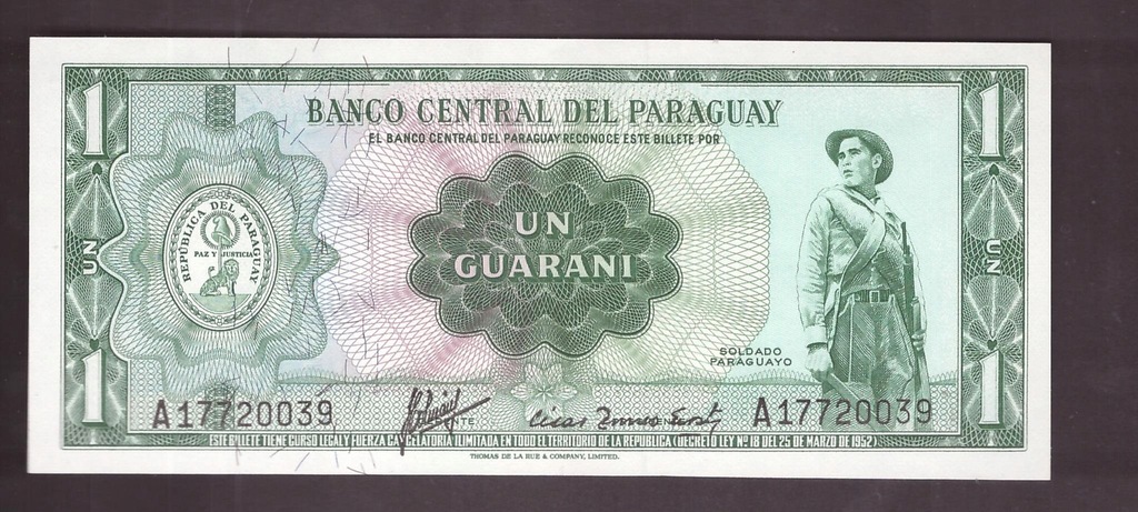 Paragwaj Paraguay - banknot - 1 Guarani