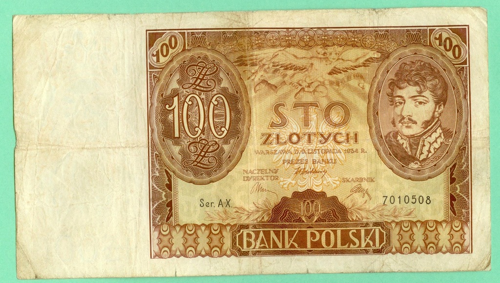 BANKNOT POLSKA 100 ZŁ 1934 r. AX