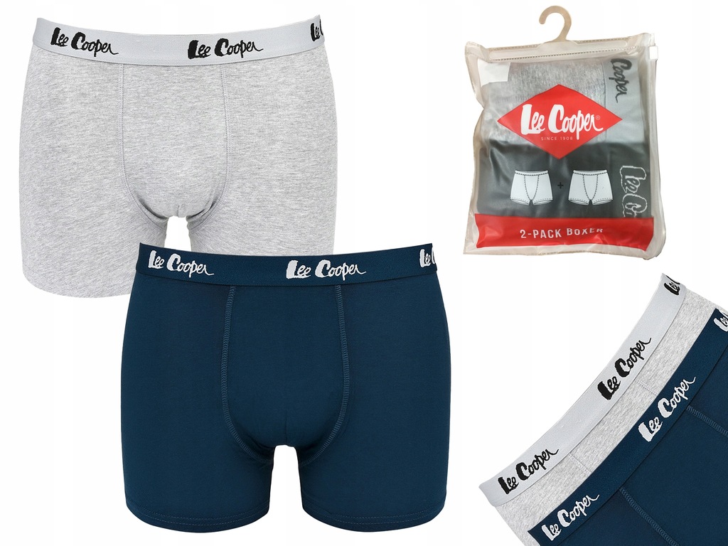 LEE COOPER bokserki męskie 335 Gra/Sza 2pak XXL