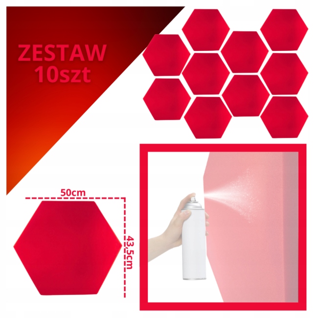 Dna Am3 Rd Panel Akustyczny Zestaw 10 Szt. Czerwony