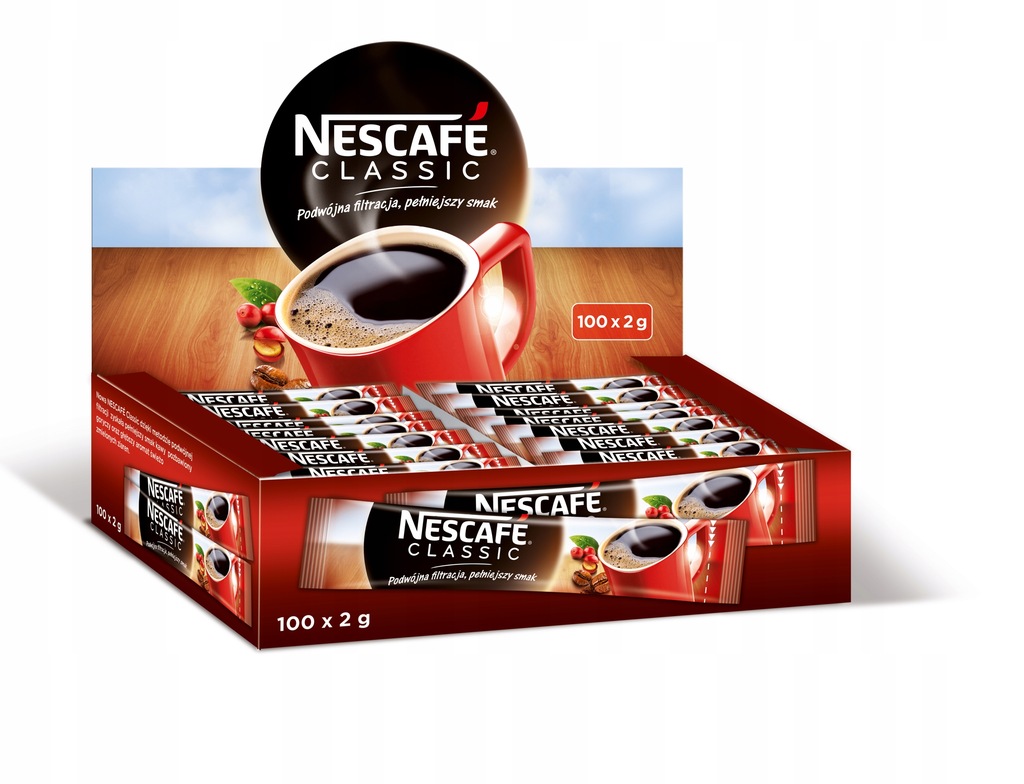 Nescafe Classic kawa rozpuszczalna 100 szt F/VAT