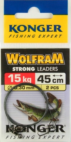 Konger Przypon wolframowy 15kg 45cm 0,30mm 2szt