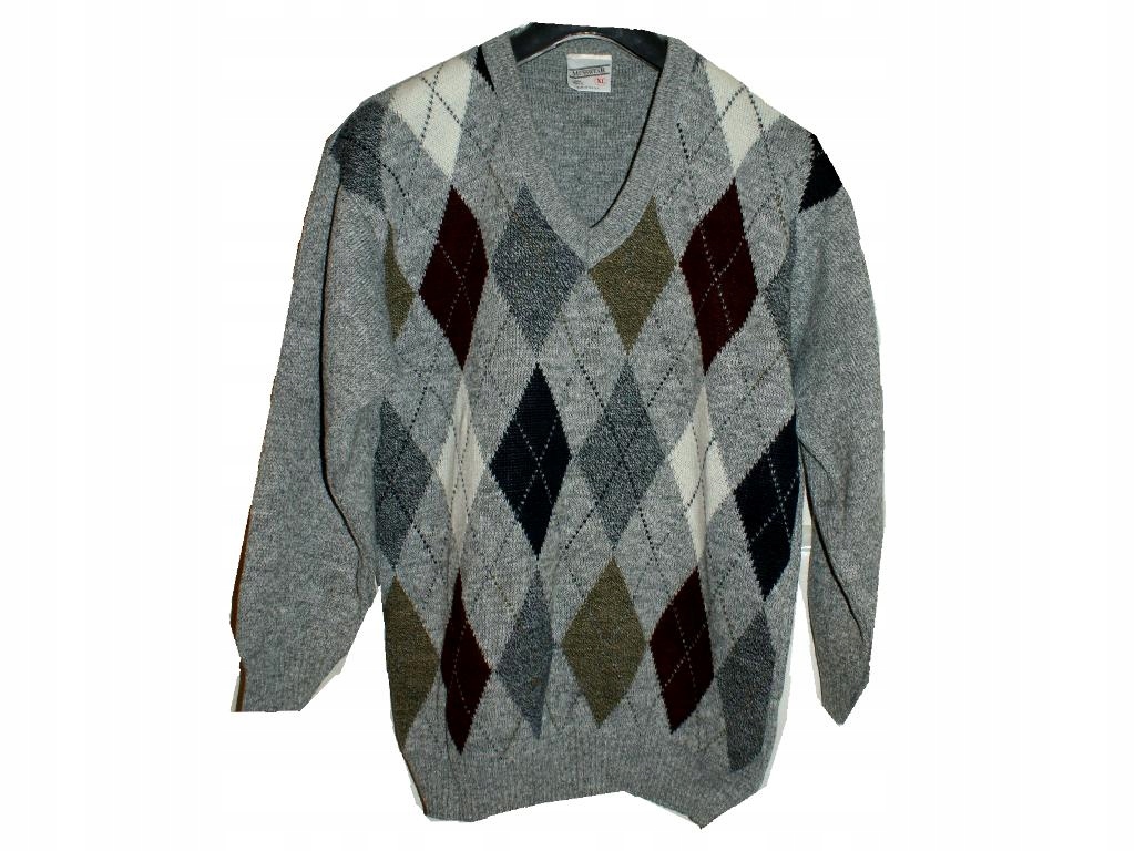 Romby sweter męski oldschool vintage Kononowicz L