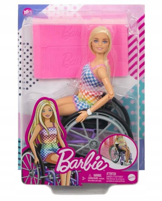 Lalka Barbie Fashionistas Na wózku strój w kratkę PREZENT NA ŚWIĘTA