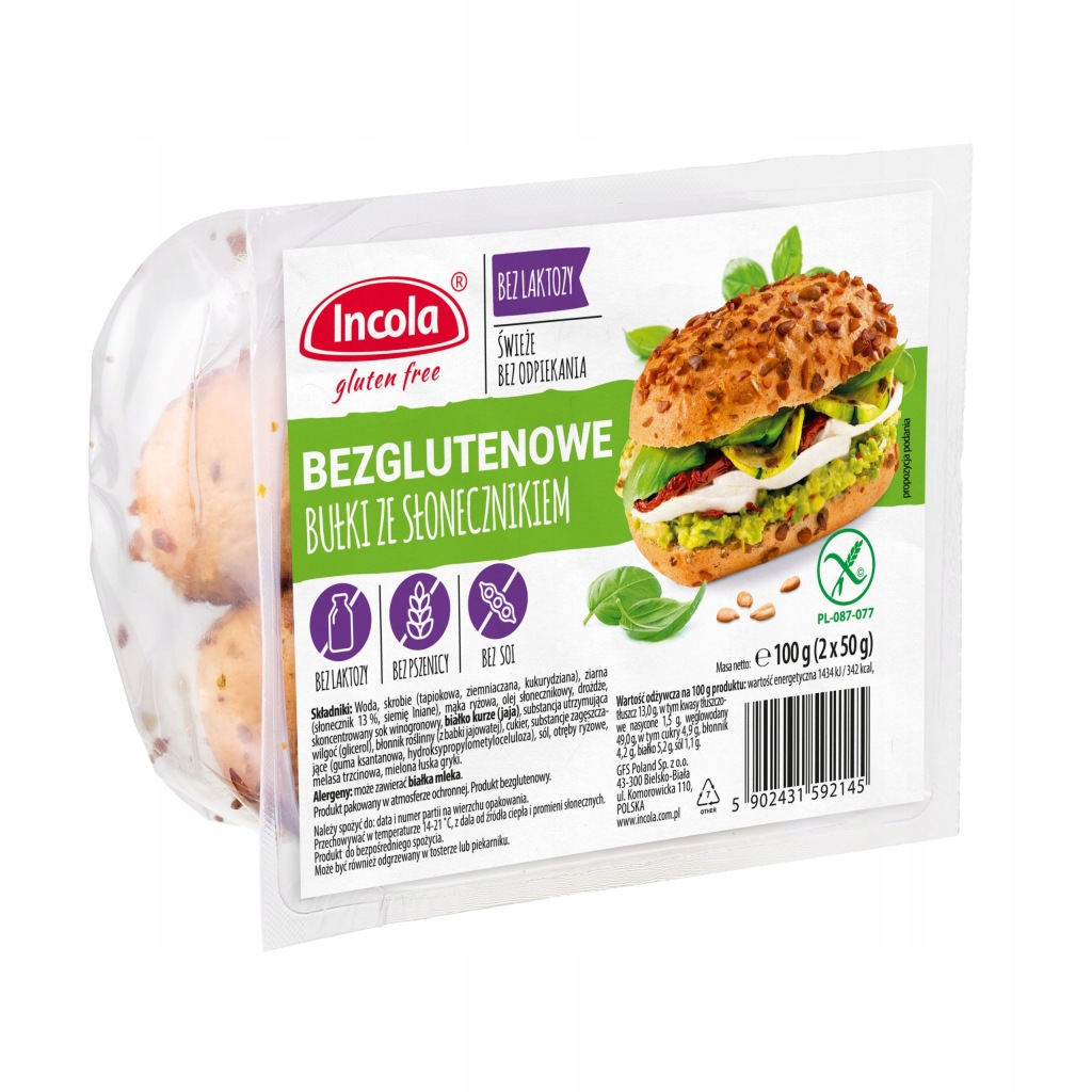 INCOLA bułki bezglutenowe ze słonecznikiem