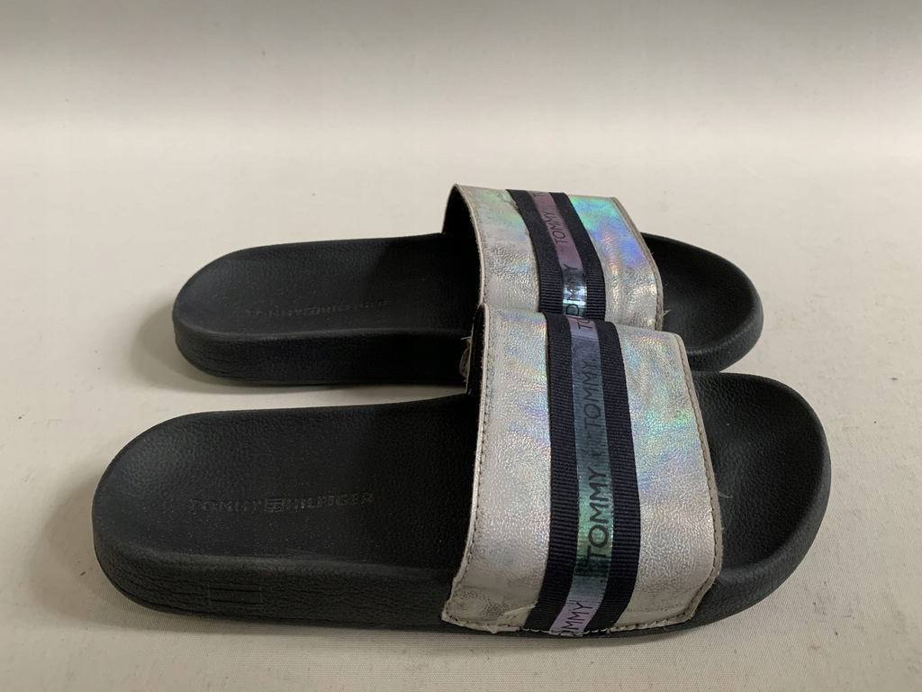 TOMMY HILFIGER POOL SLIDE SHINY IRIDESCENT 36