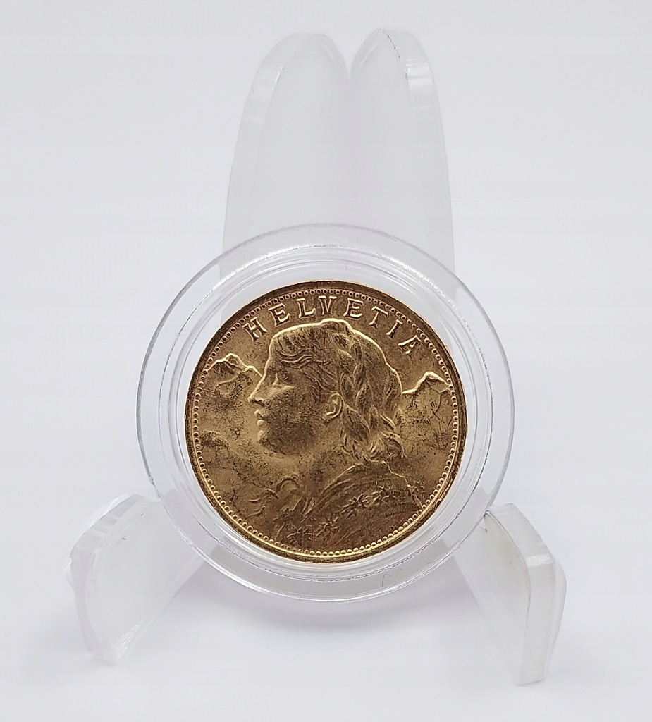 Złota Moneta 20 FRANKÓW SZWAJCARSKICH 1935
