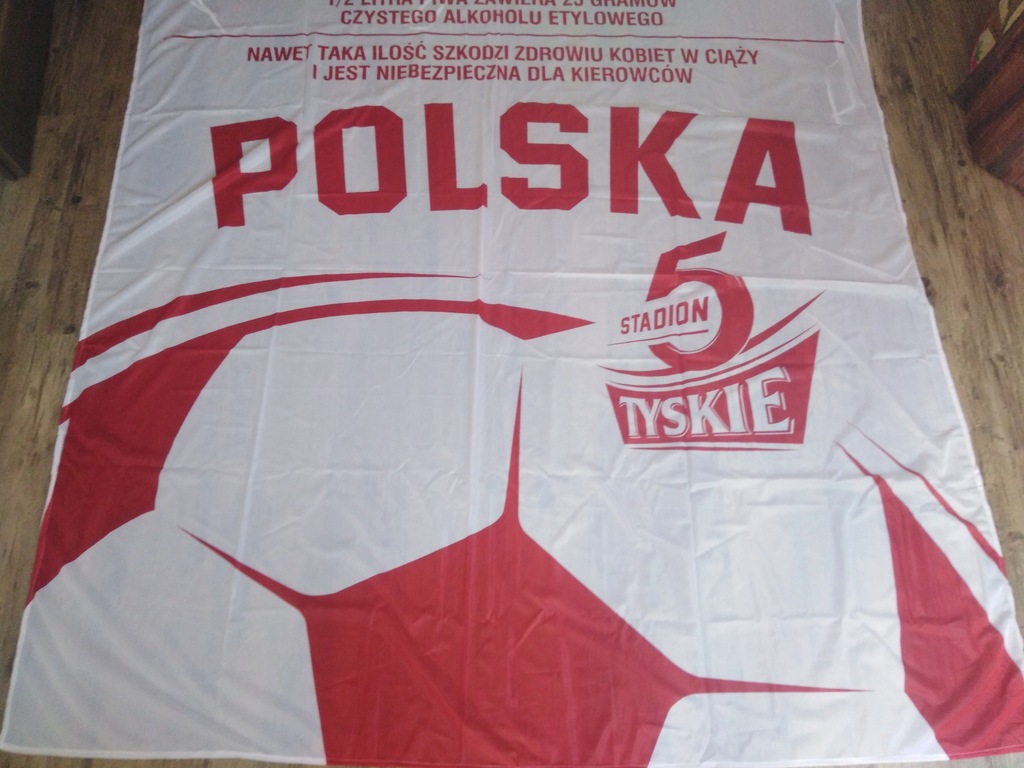 Flaga POLSKA na MŚ 2018 Tyskie 5 stadion