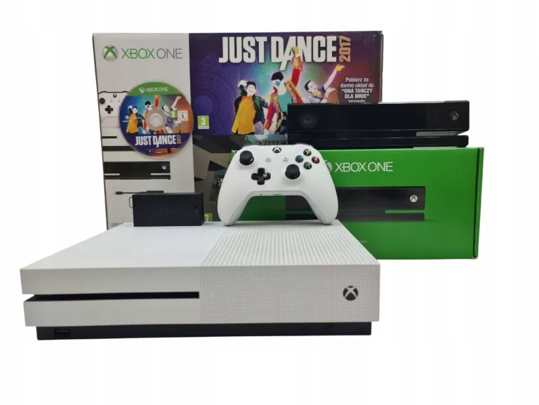 KONSOLA MICROSOFT XBOX ONE S M1681 500GB + PAD + KINECT + GRA JUST DANCE