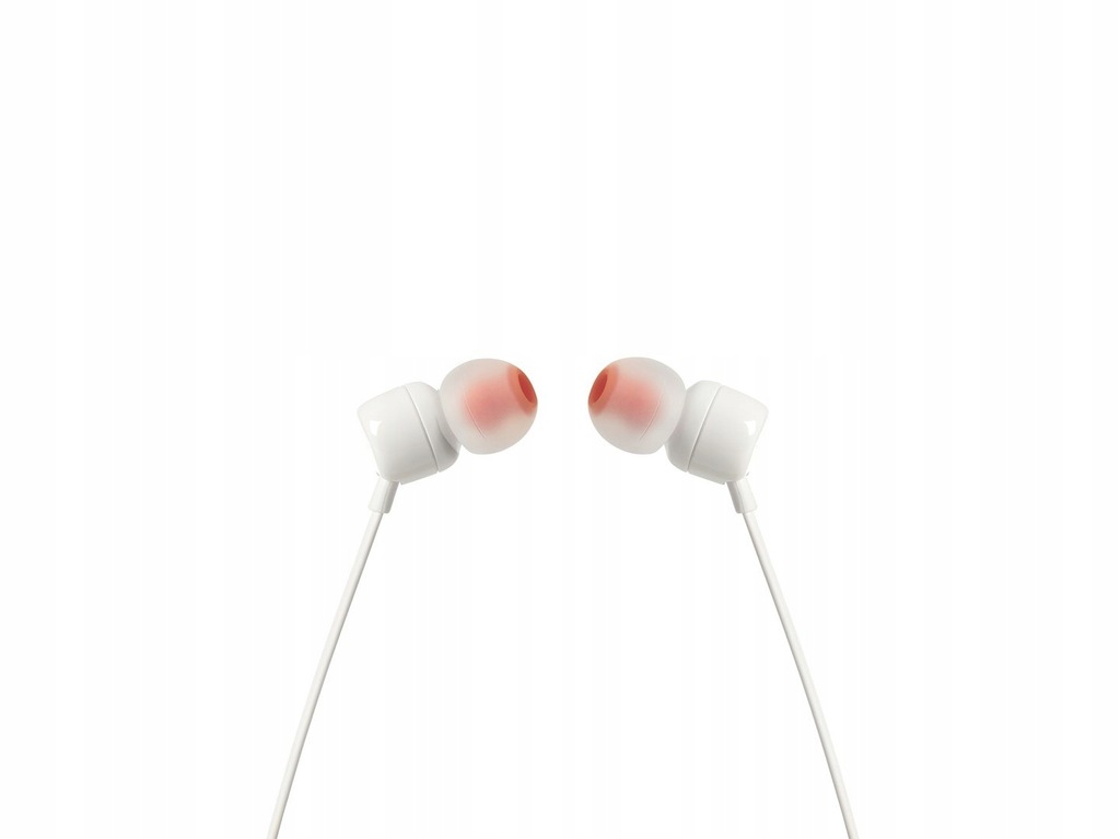 Słuchawki JBL T110 (biały, z mikrofonem)