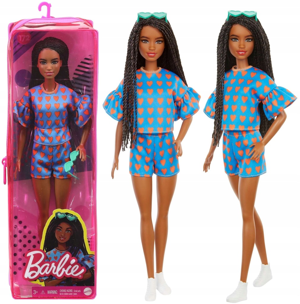 Lalka Barbie Fashionistas Długie Ciemne Warkoczyki