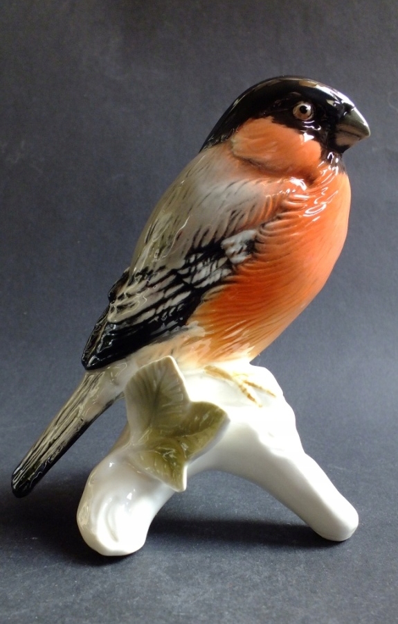 Karl Ens; ptak, gil, figurka porcelanowa
