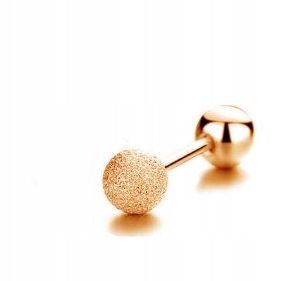 KOLCZYK DO UCHA TRAGUS KULKI róż złoto 1,2/6/3mm