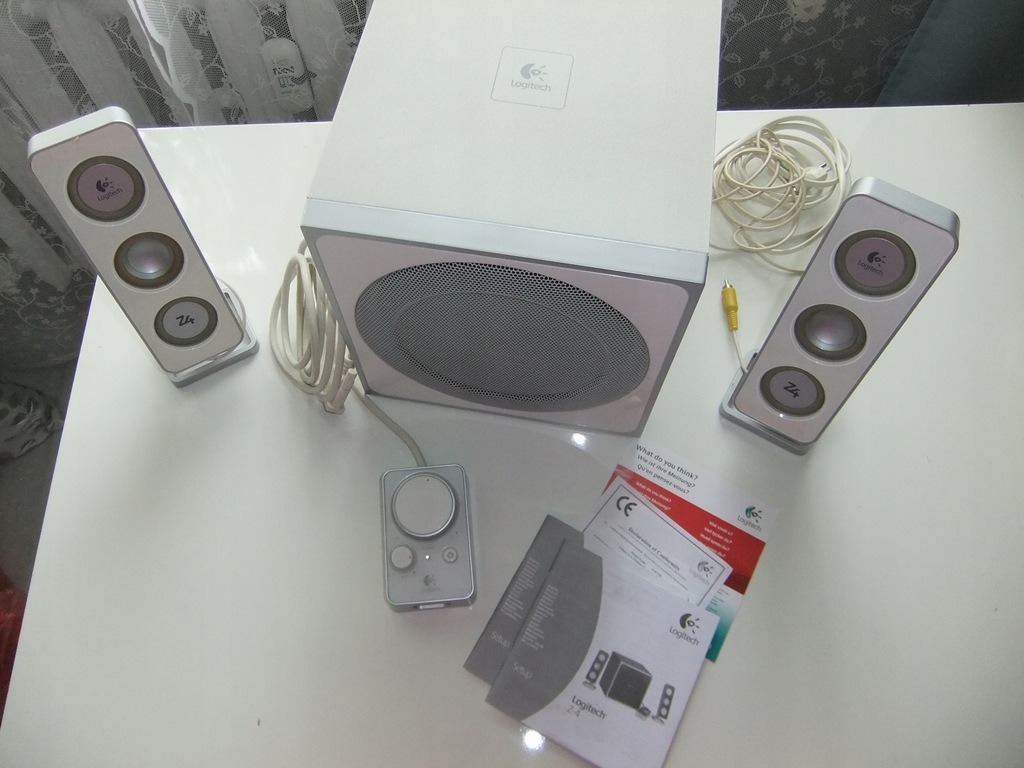 subwoofer, głośniki Logitech Z4 białe certyfikat 12309252141