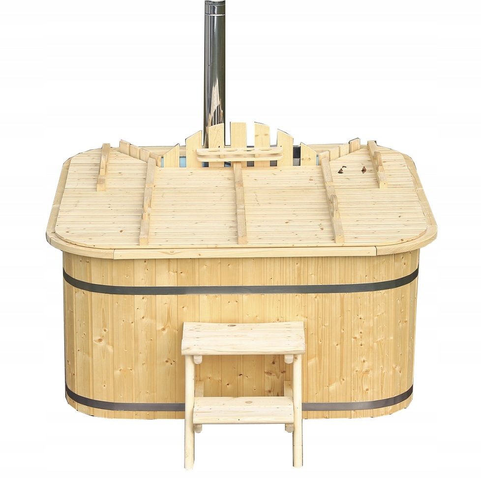 BALIA OGRODOWA PROSTOKĄTNA Z PIECEM NA DRZEWO