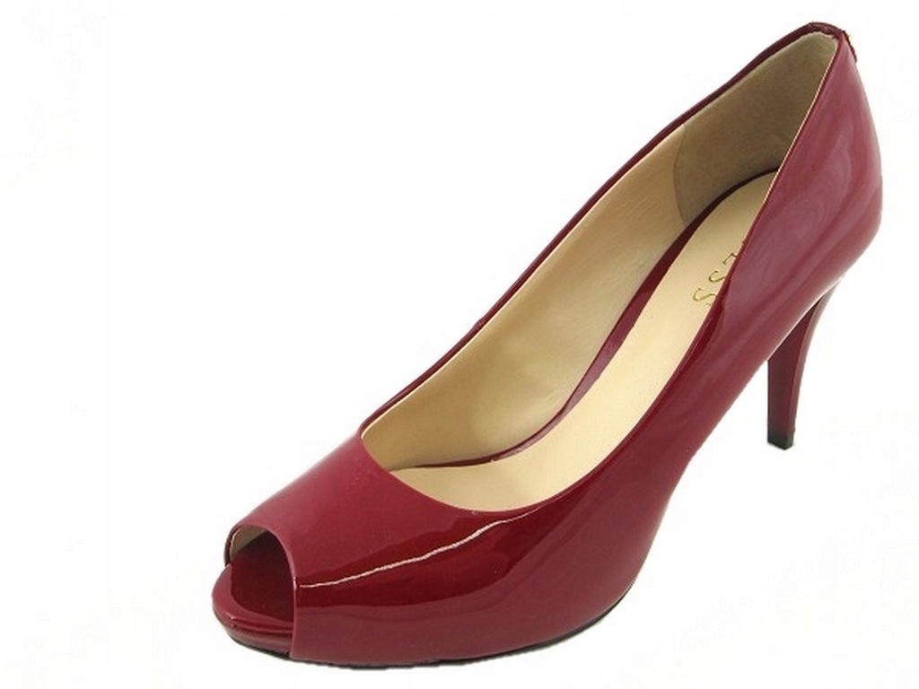 GUESS SZPILKI/CZÓŁENKA 37 -55%LAKIEROWANE PEEP TOE