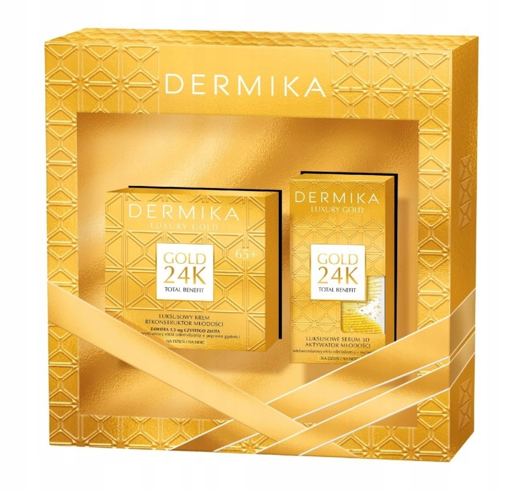 DERMIKA Zestaw Luxury Gold 24K 65+, krem 50 ml + serum 60ml na PREZENT