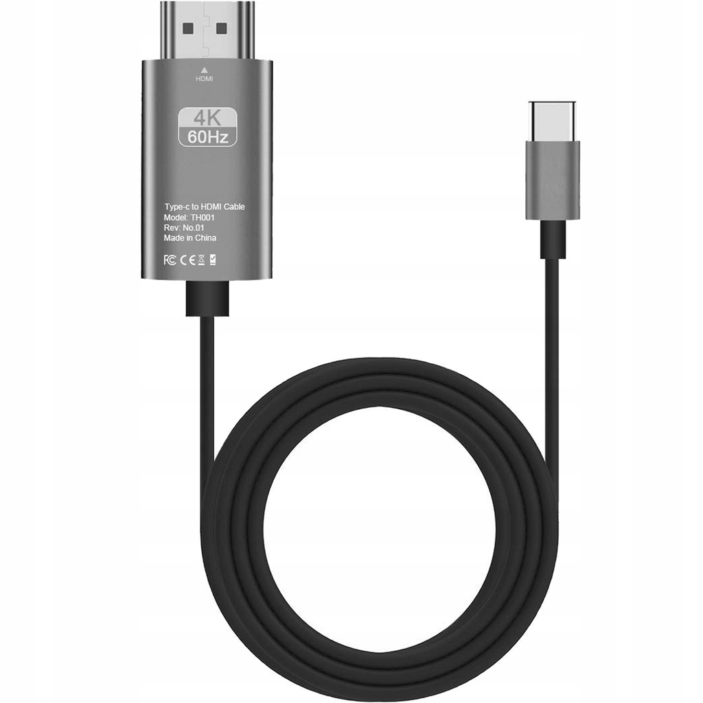 KABEL ADAPTER PRZEJŚCIÓWKA USB-C - HDMI 4K 2 METRY