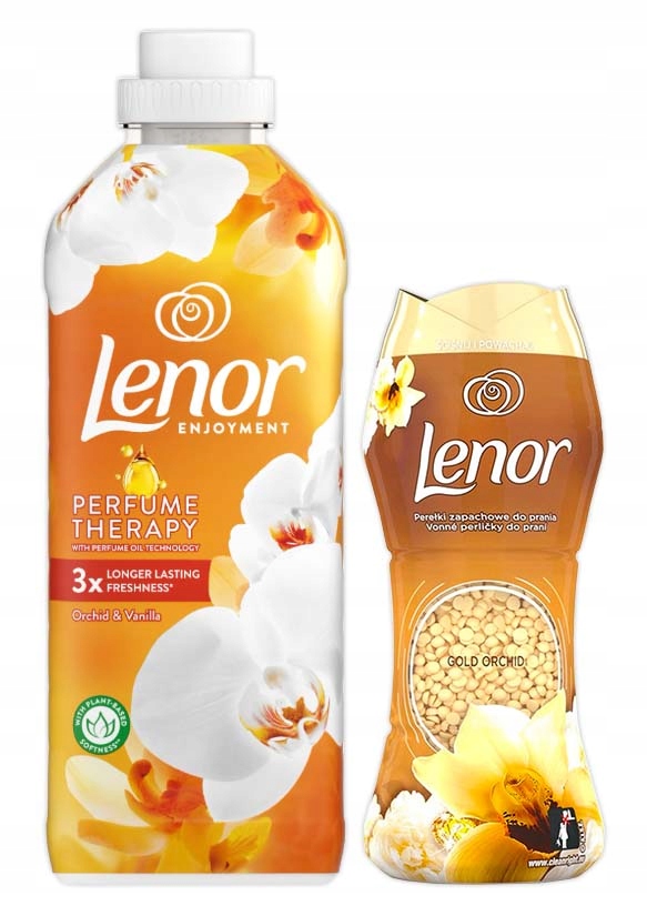 Lenor Orchid Vanilla Płyn do płukania 700ml Zapachowe perełki 210g ZESTAW