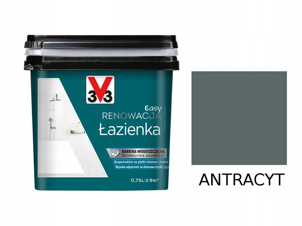 V33 FARBA EASY RENOWACJA ŁAZIENKA PŁYTKI antracyt - 10772445118 ...