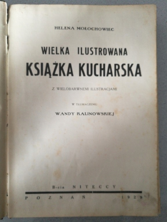 wielka ilustrowana książka kucharska 1929 mołochow