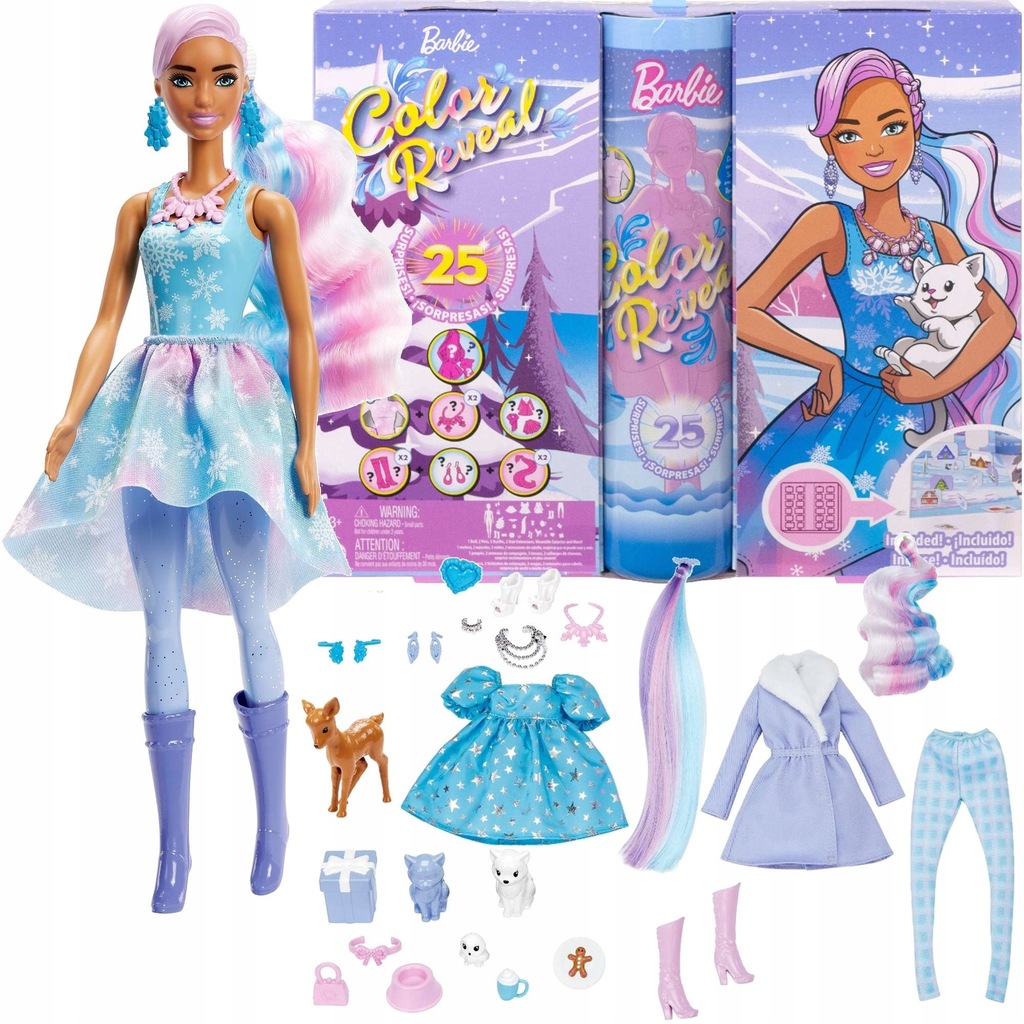 BARBIE COLOR REVEAL KALENDARZ ADWENTOWY Z LALKĄ - 12575991387 ...