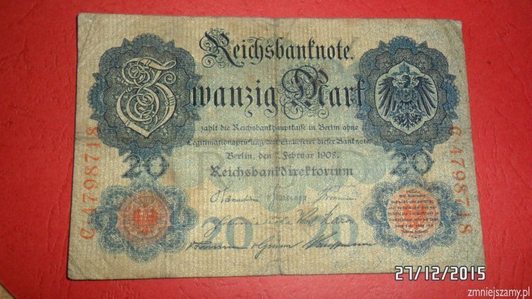 Niemcy - 20 marek z 1908 roku dla WOŚP
