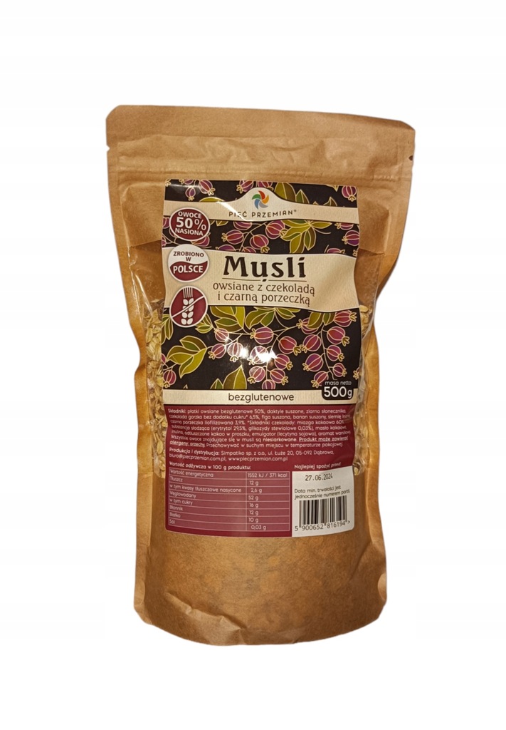 Musli czekolada Pięć Przemian 0,5 kg