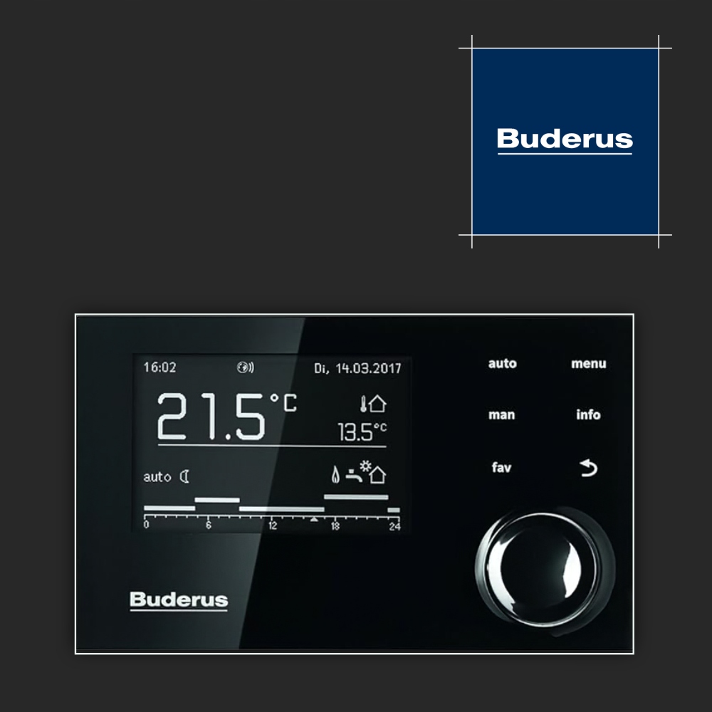 BUDERUS RC310 Sterownik Regulator czarny + czujnik pogodowy FA