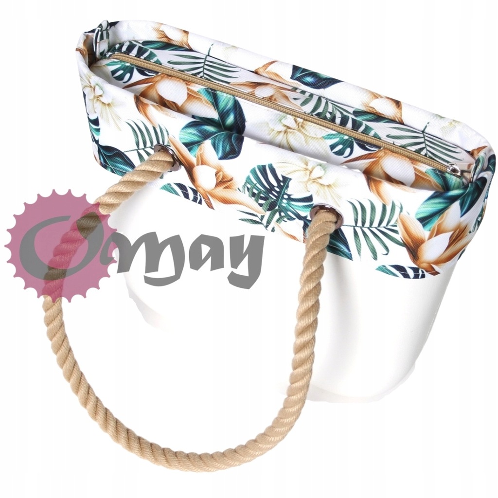 organizer OBAG MINI +OPASKA storczyki beż hummus biszkopt 2 kieszenie OMAY