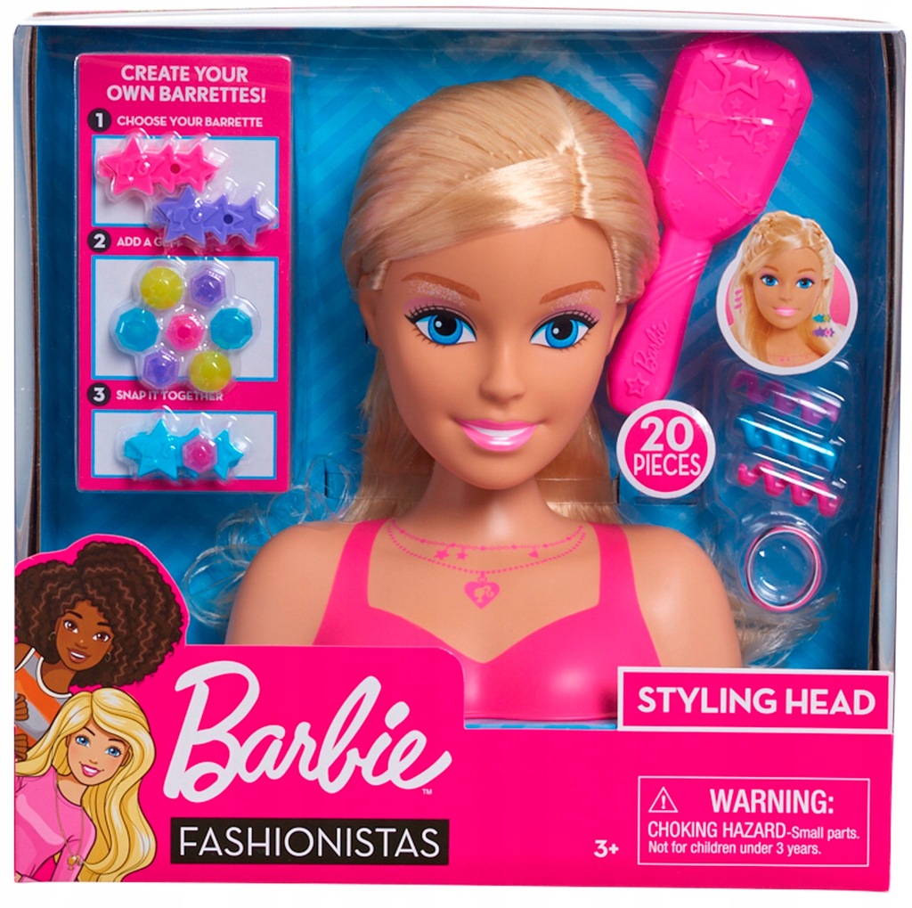 Barbie głowa do stylizacji - Duży zestaw 20 detali