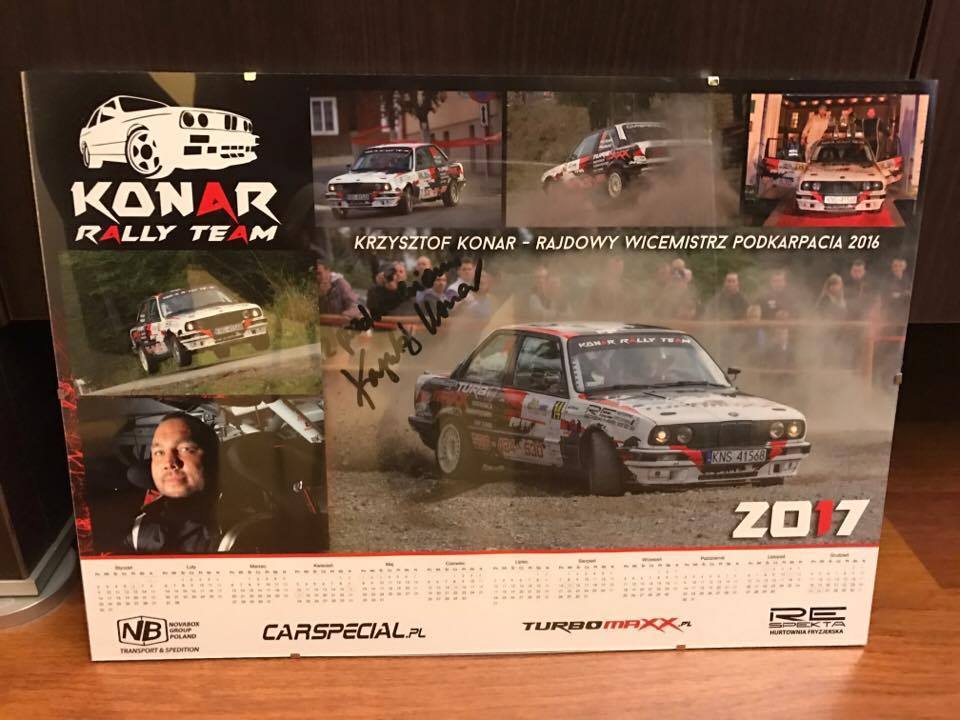 PLAKAT W ANTYRAMIE Z AUTOGRAFEM – KONAR RALLY TEAM