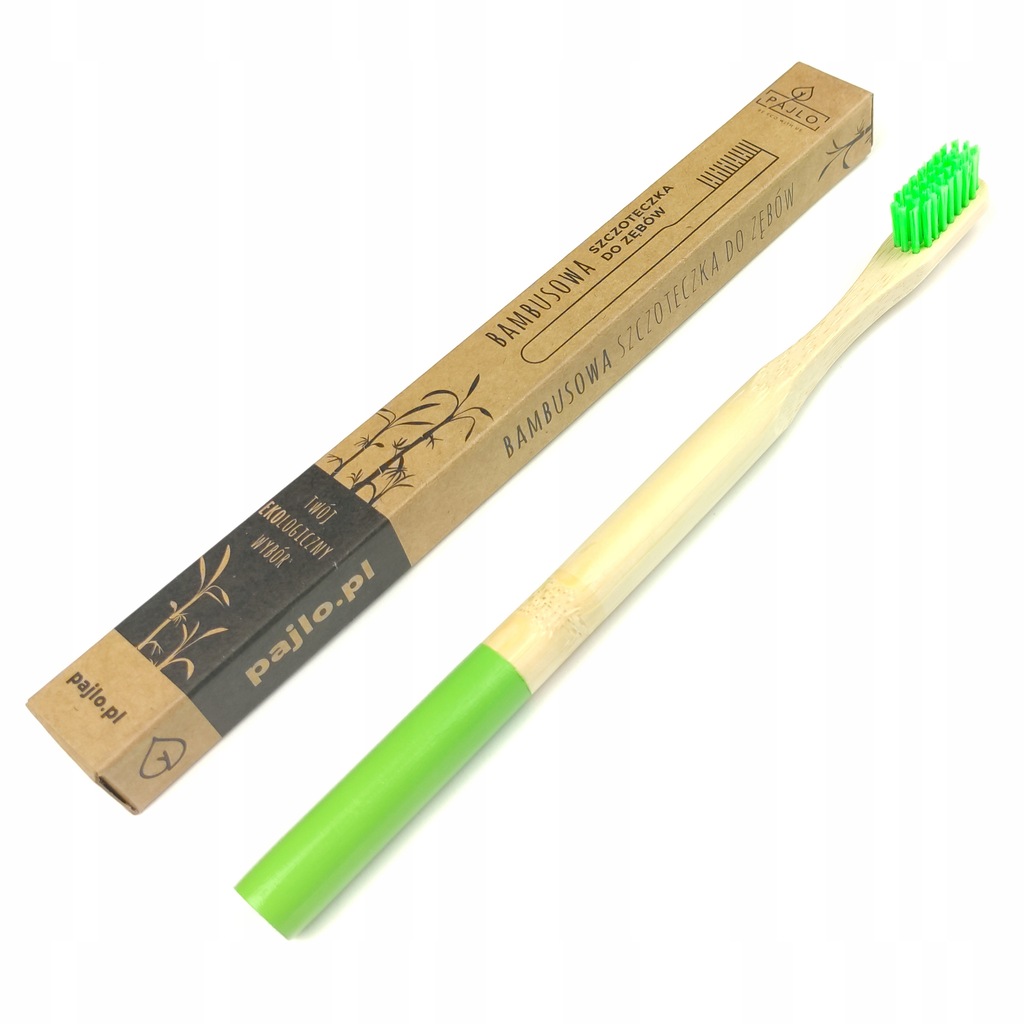 Bambusowa szczoteczka do zębów zielona Zero Waste