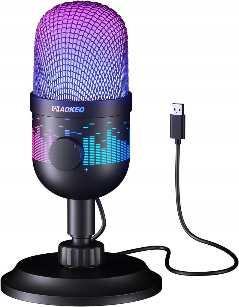 Mikrofon USB Gaming RGB Podcast Streaming PS4 PS5